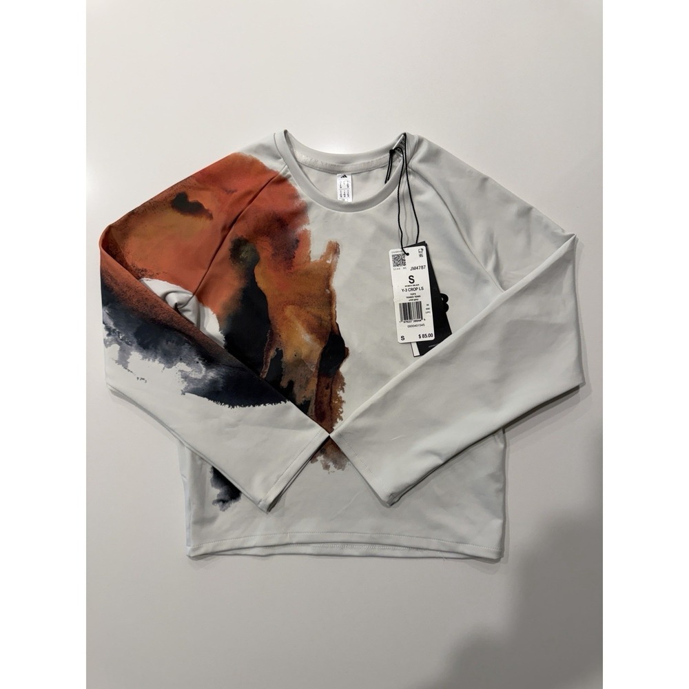 adidas Y-3 Tennis Crop LS Top Orbit Grey JM4787 Womens Small NWT
